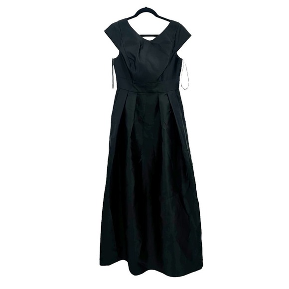 Alfred Sung Cap Sleeve Pleated Skirt Maxi Gown With Pockets 10 NWOT - Picture 4 of 11